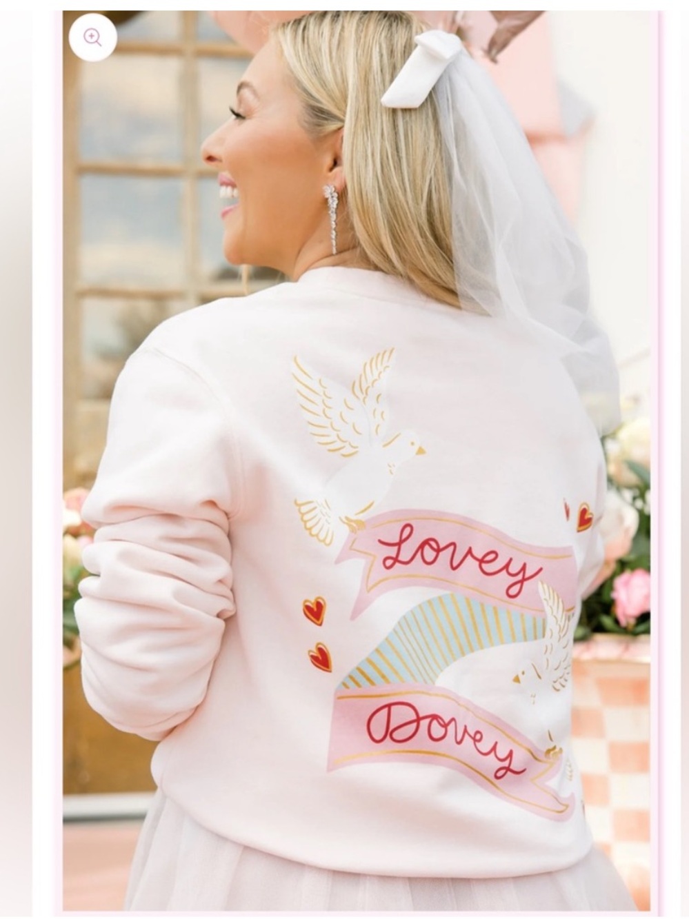 Living Fully Co Mallory Ervin Pink Lovey Dovey Dove Graphic Sweatshirt Large